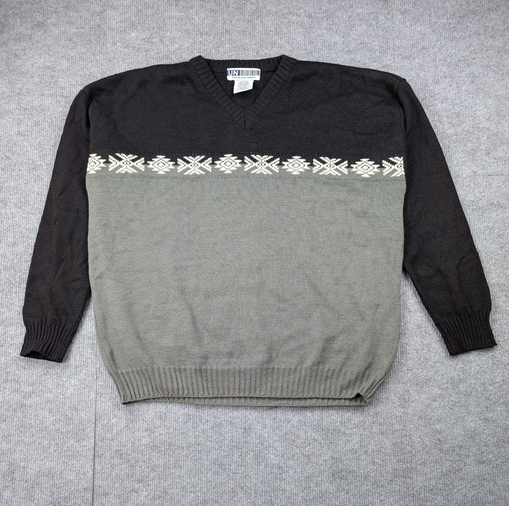 Vintage Untied Sweater Mens XL Aztec Southwestern Geometric Tribal Color Block